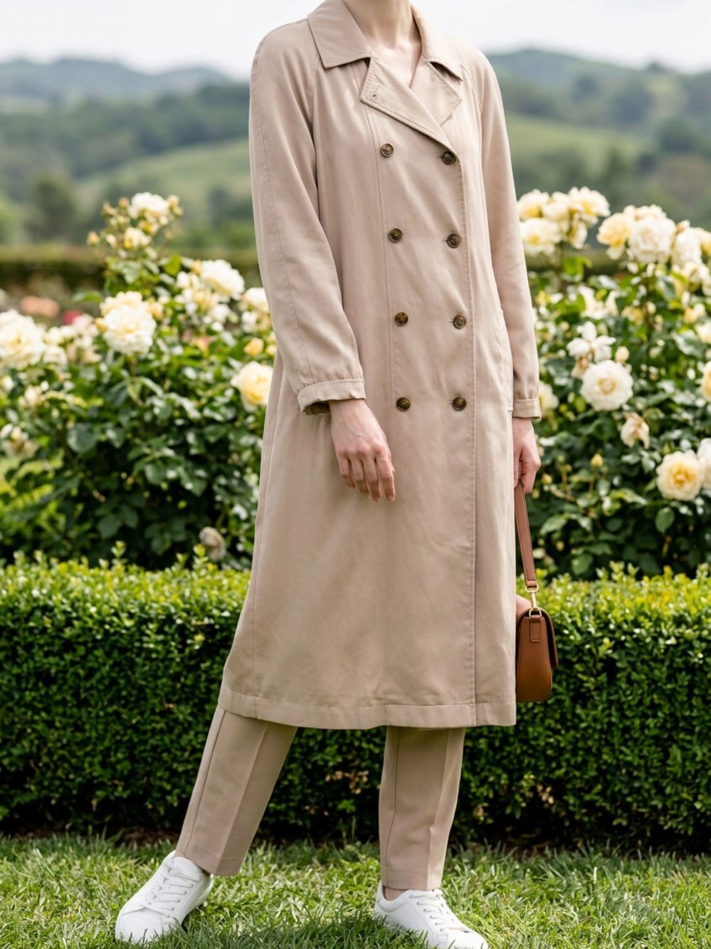 GAP Beige Double-Breasted Trench Coat